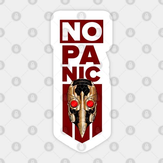 No panic > Plague Doctor steampunk gas mask Sticker by MaxDeSanje 